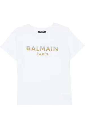 Balmain T-shirt en coton à logo appliqué