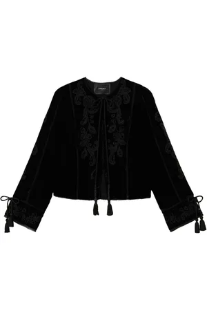 Twin-Set Veste en velours à broderies