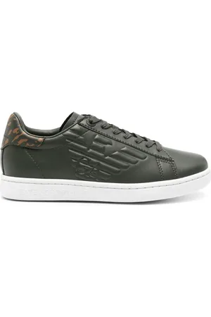 EA7 Baskets en cuir à logo embossé