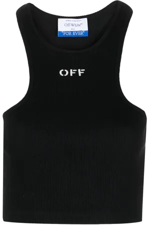 OFF-WHITE Haut crop Off-Stamp nervuré