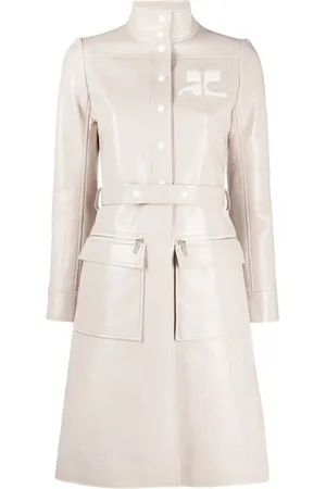 Courrèges Trench en vinyle à logo appliqué