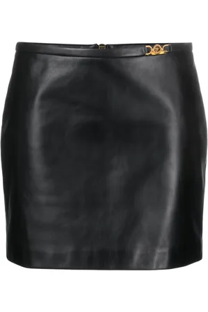 VERSACE Minijupe en cuir à ornements Medusa