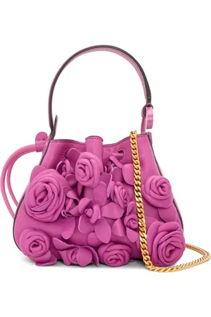 Oscar de la Renta Mini sac à main O Handle à fleurs appliquées