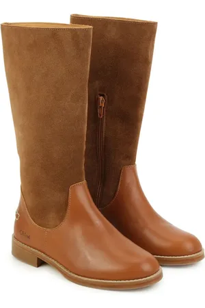 Chloé Bottes en daim à logo gravé