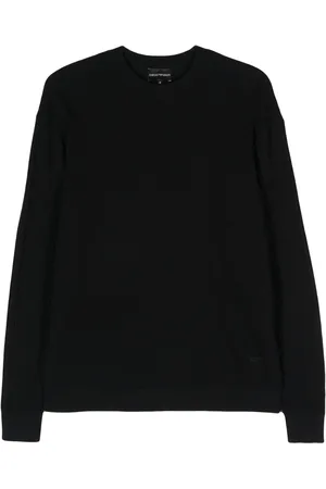 Emporio Armani Pull en coton à logo brodé