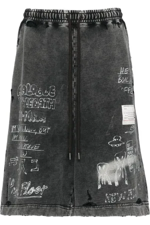 Maison Mihara Yasuhiro Short en coton à imprimé graphique