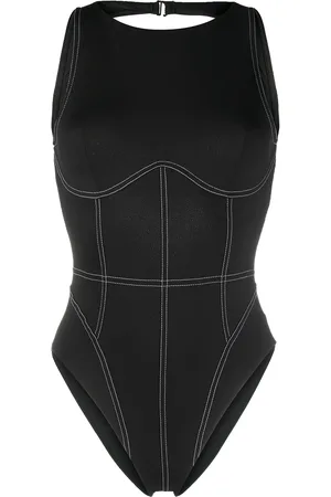 Noire Swimwear Maillot de bain à coutures contrastantes