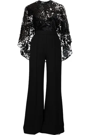 Elie saab Combinaison brodée à détail de cape