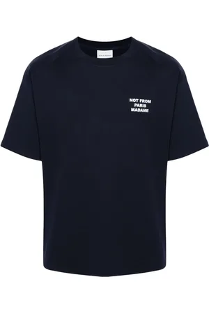 Drôle de Monsieur T-shirt en coton à slogan imprimé