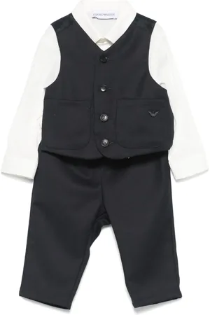 Emporio Armani Costume à logo brodé