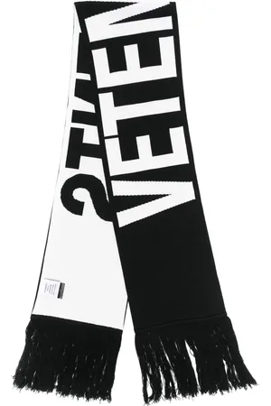 Vetements écharpe frangée à logo imprimé