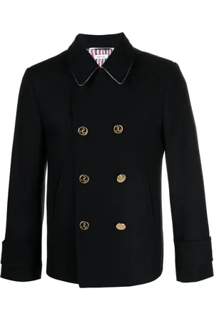 Thom Browne Caban en laine à boutonnière croisée