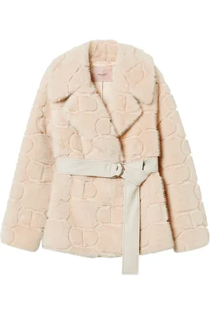 Twin-Set Veste ceinturée en fourrure artificielle