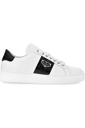 Philipp Plein Baskets en cuir à plaque Triangle Plein