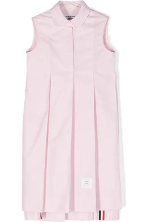 Thom Browne Robe-chemise plissée à col rond