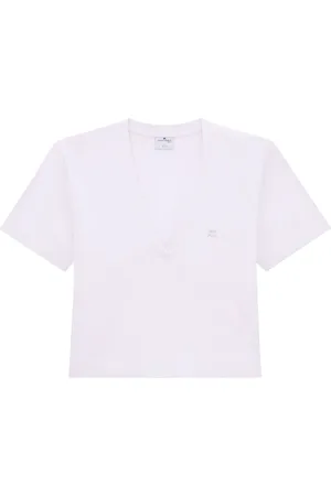 Courrèges T-shirt crop à logo appliqué