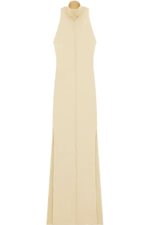 Courrèges Robe mi-longue nervurée à découpes