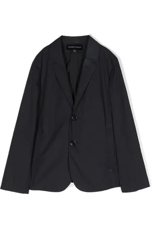 Emporio Armani Blazer en coton à revers crantés