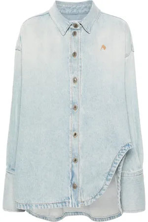The Attico Manteau en jean à col italien