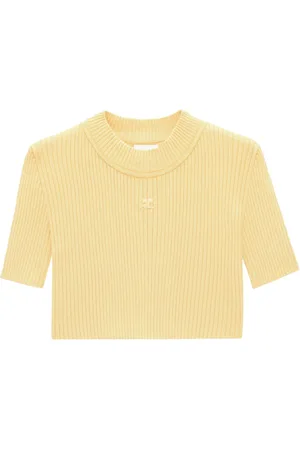 Courrèges Haut nervuré à coupe crop