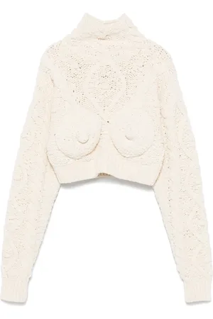 Jean Paul Gaultier Pull crop à détail de soutien-gorge