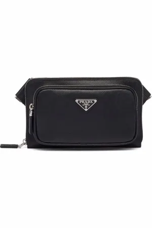 Prada Sac à bandoulière zippé à plaque logo