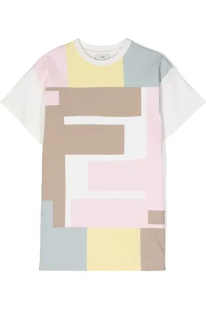 Fendi Robe-chemise en coton à imprimé FF