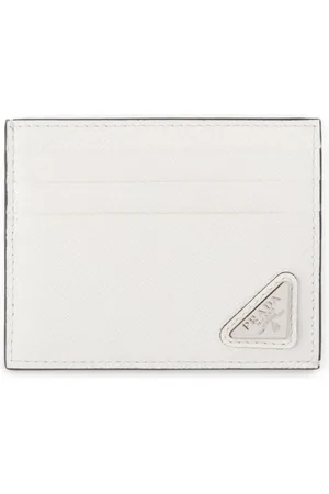 Prada Porte-cartes en cuir à plaque logo