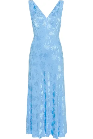 RIXO London Robe mi-longue Sandrine à col v
