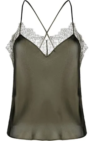 MAISON CLOSE Caraco en soie bordé de dentelle