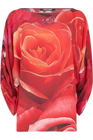 Roberto Cavalli Blouse à roses imprimées