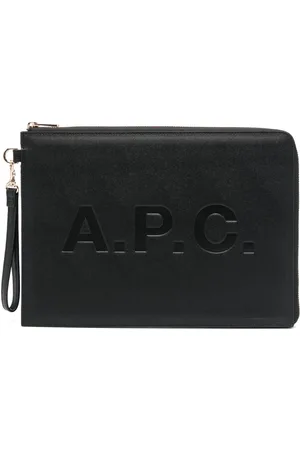 A.P.C. Pochette en cuir à logo embossé