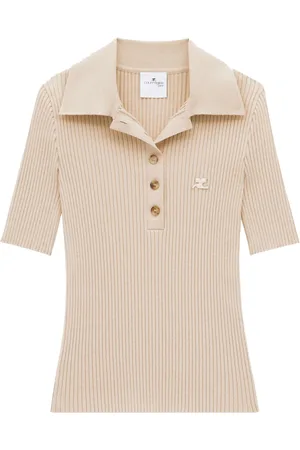 Courrèges Polo Iconic en maille nervurée