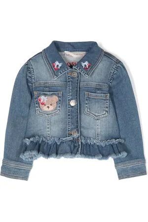 MONNALISA Veste en jean à logo imprimé