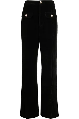 B+AB Pantalon en velours côtelé à détails plissés