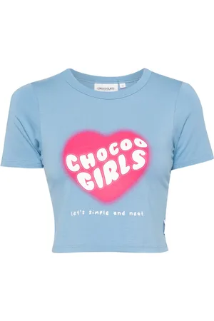 Chocoolate T-shirt crop à imprimé graphique