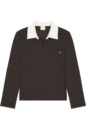 Courrèges Polo en coton et lin mélangé