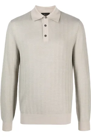 BRIONI Polo en laine à manches longues