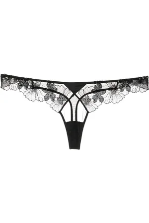 FLEUR DU MAL String Sequin Violet à dentelle fleurie