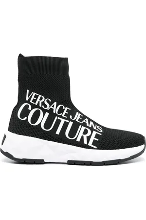 VERSACE Baskets en maille à logo imprimé
