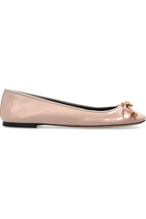 VERSACE Ballerines Opera Bow en cuir verni