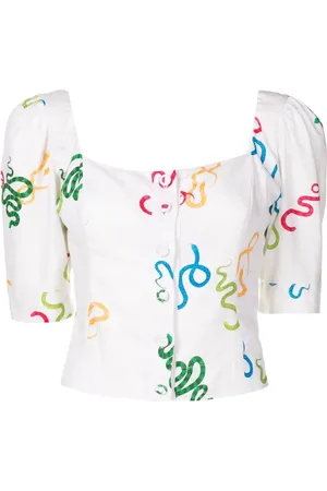 Isolda Chemise imprimée à manches bouffantes