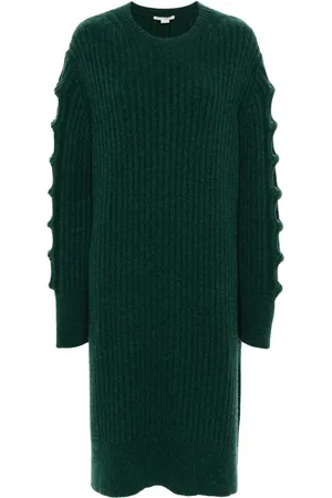 Stella McCartney Robe mi-longue en maille à col rond