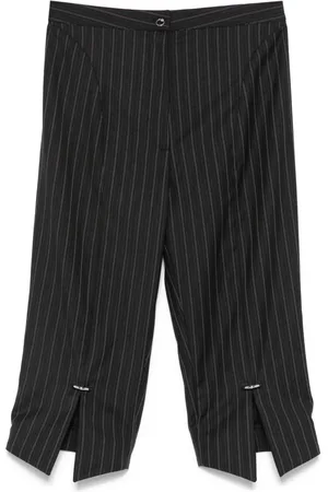 MUGLER Pantalon court à fines rayures