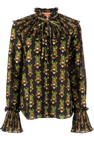 La DoubleJ Blouse volantée Nefertiti à imprimé graphique