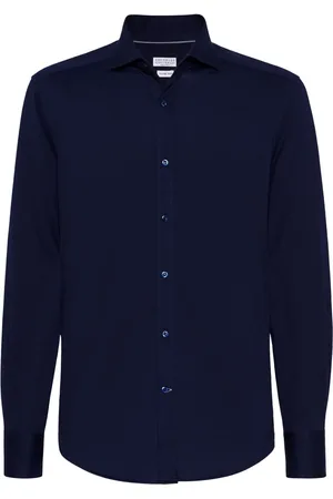 Brunello Cucinelli Chemise en coton à col italien