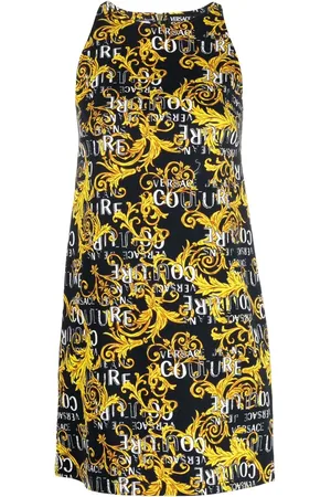 VERSACE Robe courte à imprimé Logo Couture