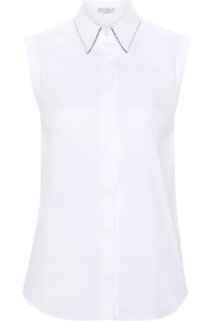 Brunello Cucinelli Chemise boutonnée à design sans manches