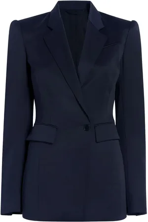 Another Tomorrow Blazer en mérinos à boutonnière croisée