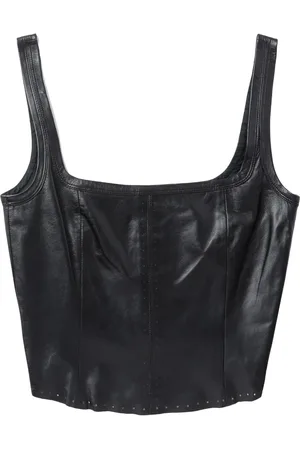 Helmut Lang Haut-corset en cuir à design sans manches